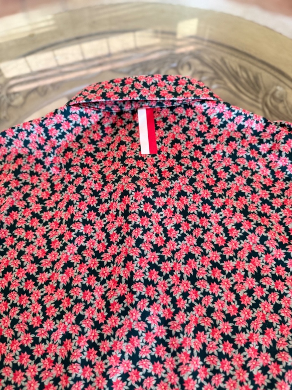 Rhoback Polo Shirt Mens XXXL Red/Green Barstool Sports Stretch Polo Floral Golf - Picture 2 of 9